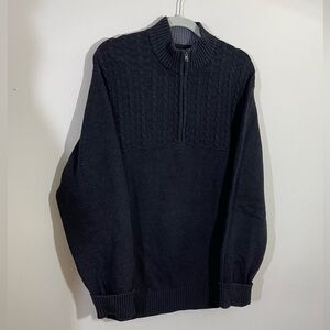 Izod. Sz XXL sweater 1/4 zip men’s sweater charcoal heather cable design
